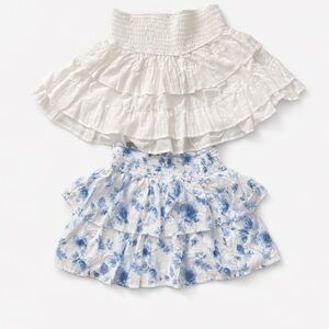 White and Blue Floral Girs Skirt Set of 2 Size 10